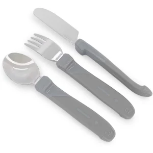 Tacâmuri de antrenament Twistshake din inox, 12+ luni, Gri