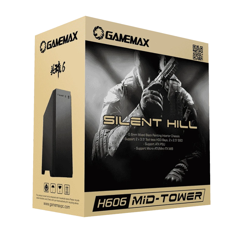 Carcasă pc gamemax silent hill, midi-tower, fără psu, negru 15