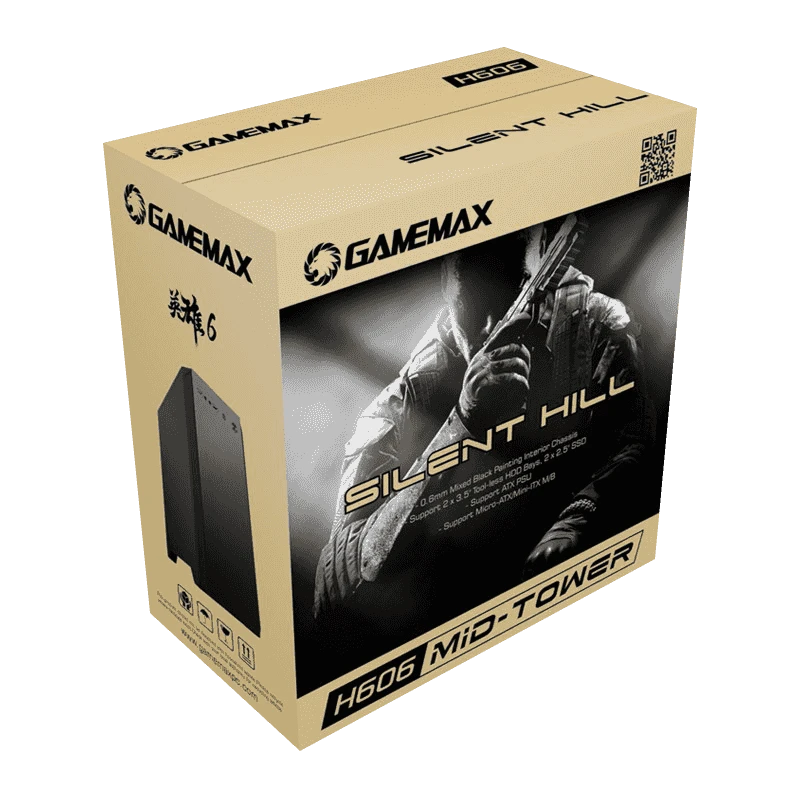 Carcasă pc gamemax silent hill, midi-tower, fără psu, negru 14