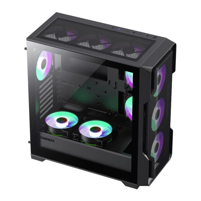 Carcasă pc gamemax siege, midi-tower, fără psu, negru 2