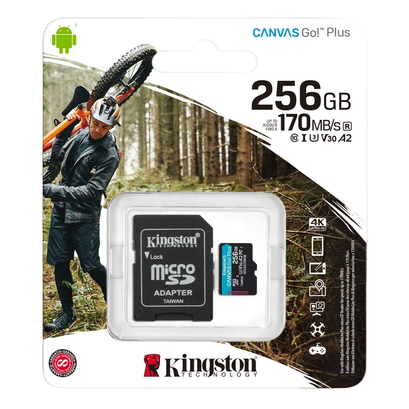 Карта памяти kingston canvas go! plus, 256гб (sdcg3/256gb) 2