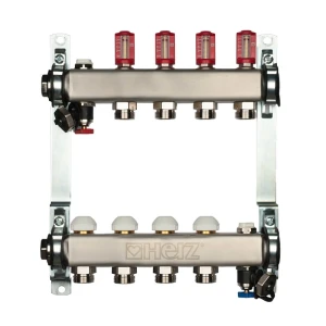 Set distribuitor inox herz 1'' 5c cu debitmetre 3l/min -g3/4 1863205/1546305