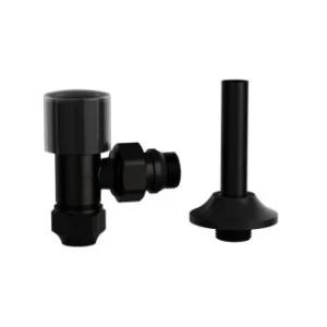 Robinet coltar radiator cu teava racordare asg 16x1/2 retur negru