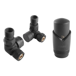 Set robinet cu cap termostat + retur ferro axial zto30at anthracite