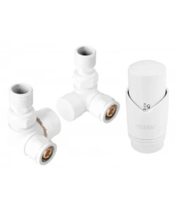 Set robinet cu cap termostat + retur ferro axial zto30wh alb