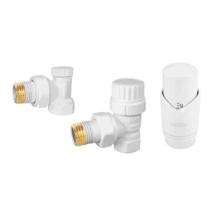 Set robinet cu cap termostat + retur ferro ztm31wh alb