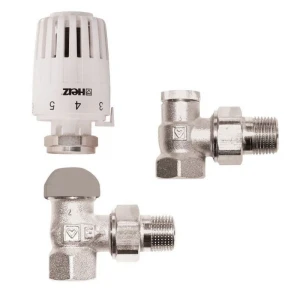 Set robinet cu cap termostat + retur herz 1/2