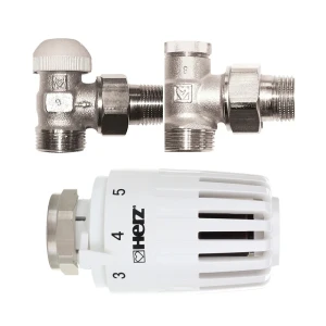 Set robinet cu cap termostat + retur herz 1/2 p/u eurocon