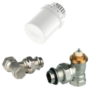 Set robinet cu cap termostat + retur honeywell 1/2 cu garnitura v2030esx15+v2430e0015a+t3019w0