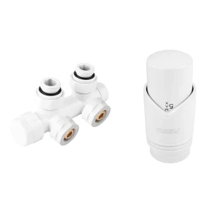 Set robinet tur/retur ferro dublu 1/2 coltar ztd30wh alb