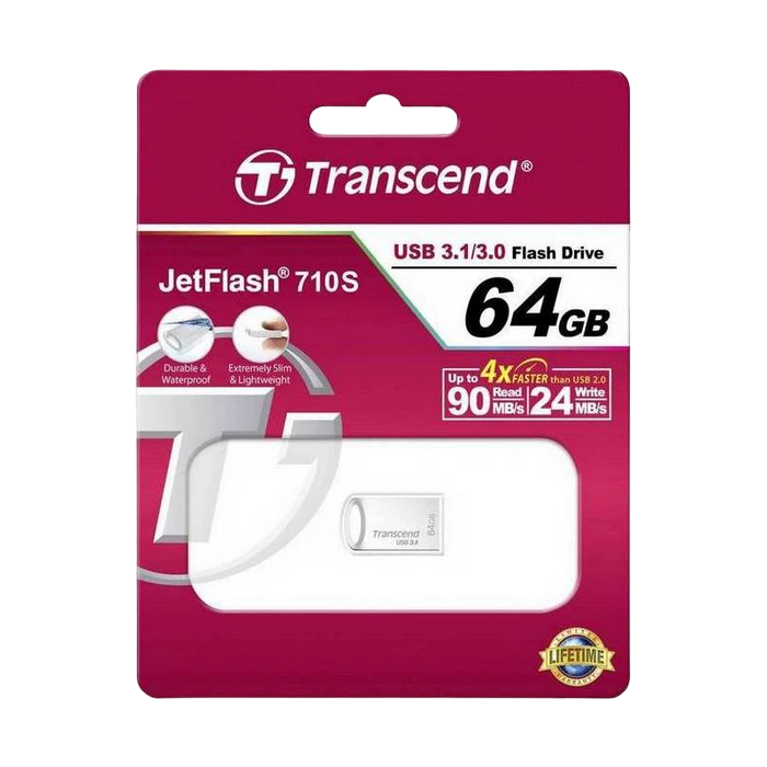 Usb flash накопитель transcend jetflash 710, 64гб, серебристый 8