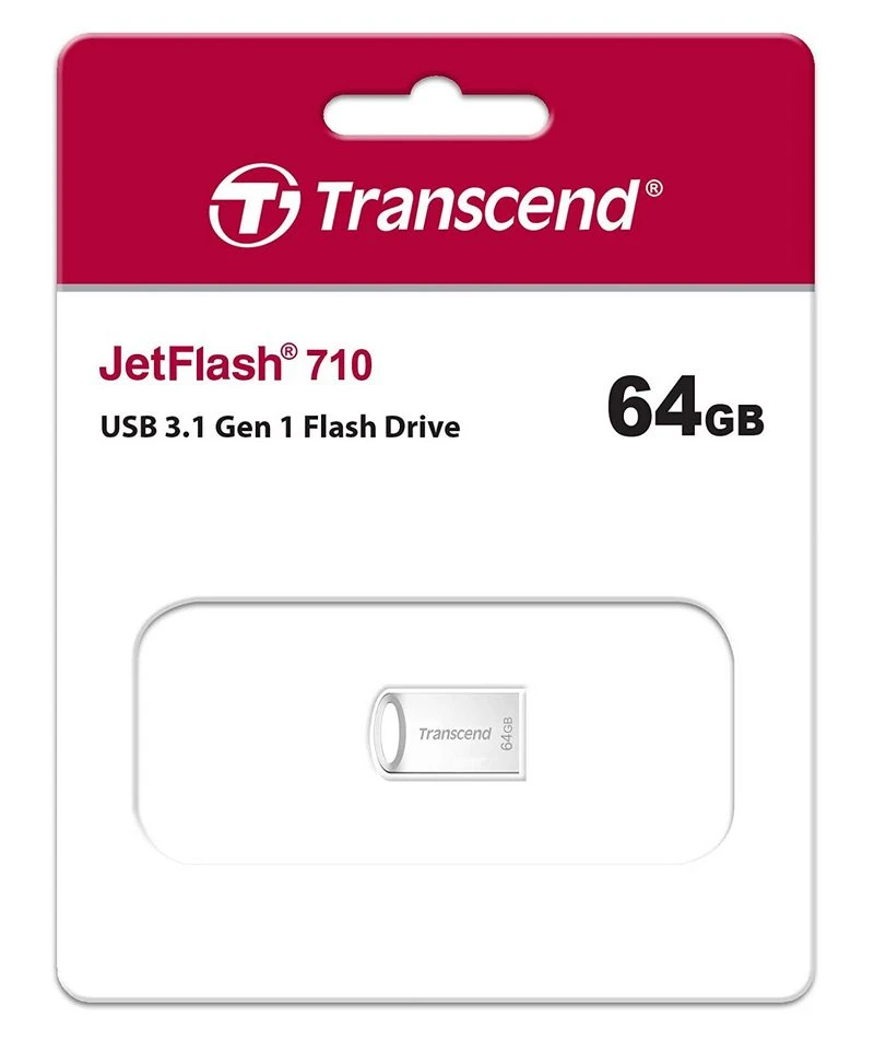 Usb flash накопитель transcend jetflash 710, 64гб, серебристый 12