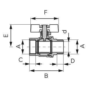 Robinet bila apa mf 11/ 4 ferro f-power pn30 kfpm41 Thumbnail 2