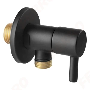 Robinet coltar ceramic ferro 1/2x3/8 rotondo negru z295-bl Thumbnail 2