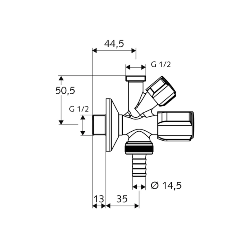 Robinet coltar schell comfort rv 1/2x1/2x3/4(035690699) 2
