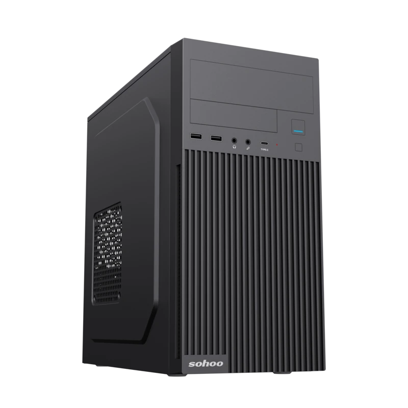 Carcasă pc sohoo 6521bk, micro-atx, atx, negru 3