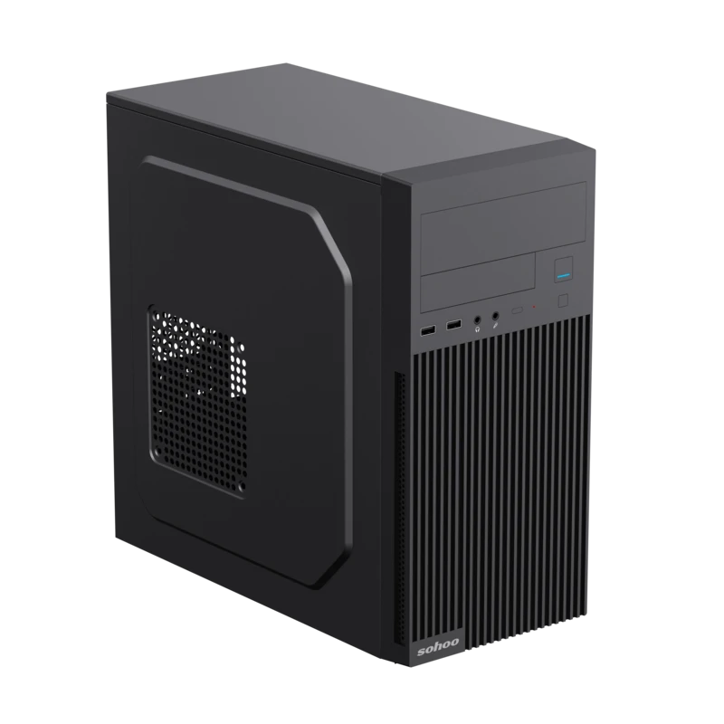 Carcasă pc sohoo 6521bk, micro-atx, atx, negru 12