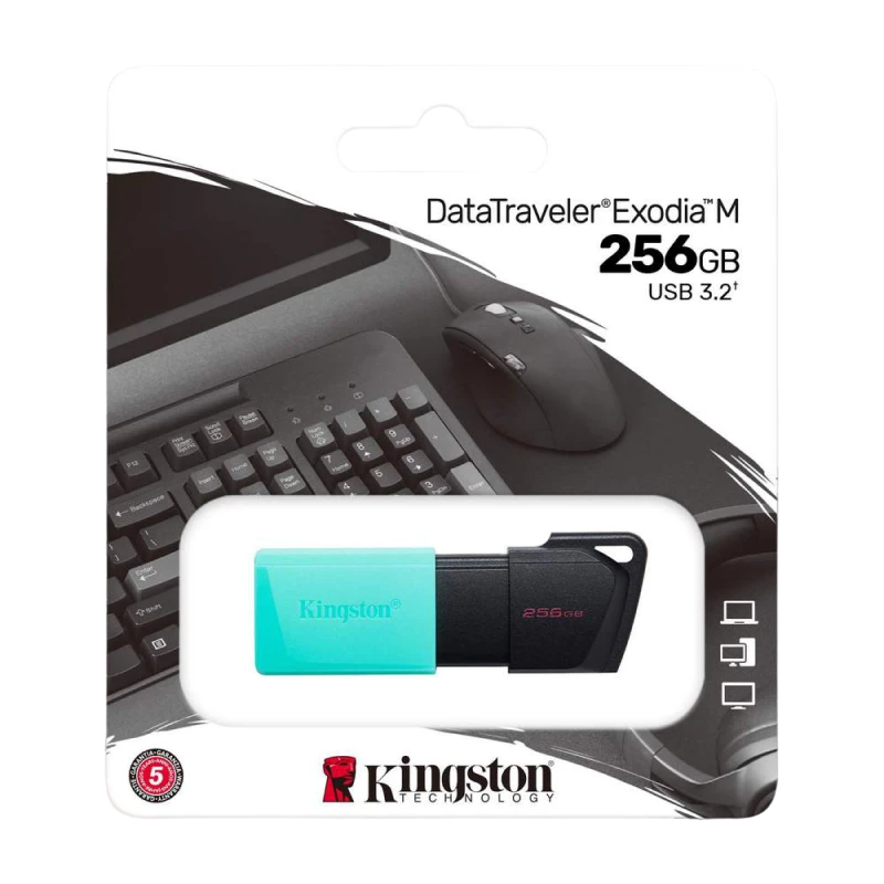 Memorie usb kingston datatraveler exodia m, 256gb, negru/albastru 4