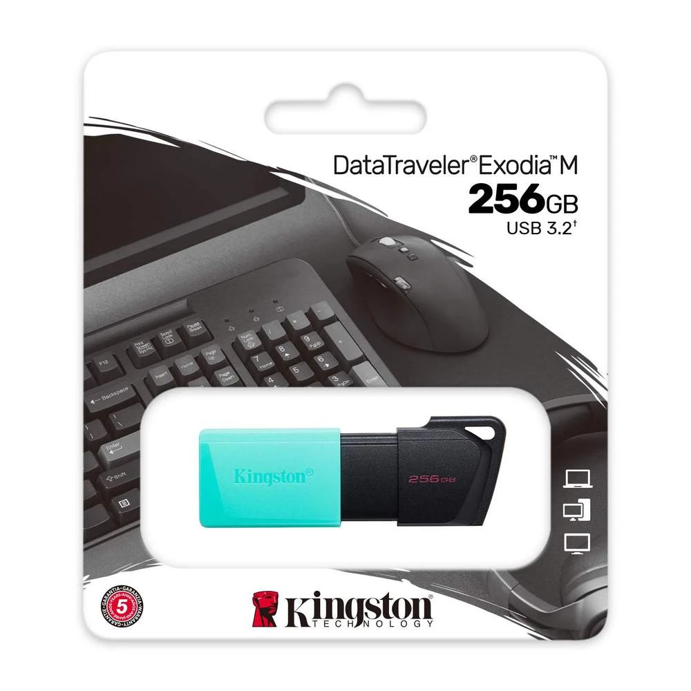 Memorie usb kingston datatraveler exodia m, 256gb, negru/albastru 6