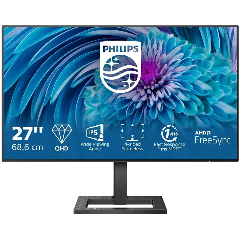 27" monitor philips 275e2fae, ips 2560x1440 wqhd, negru 7