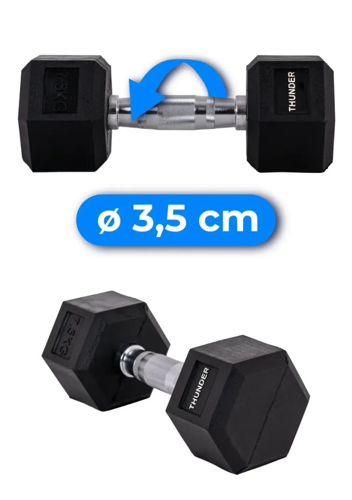 Гексагональная гантель hexagonal dumbbells thunder 7,5 кг 6
