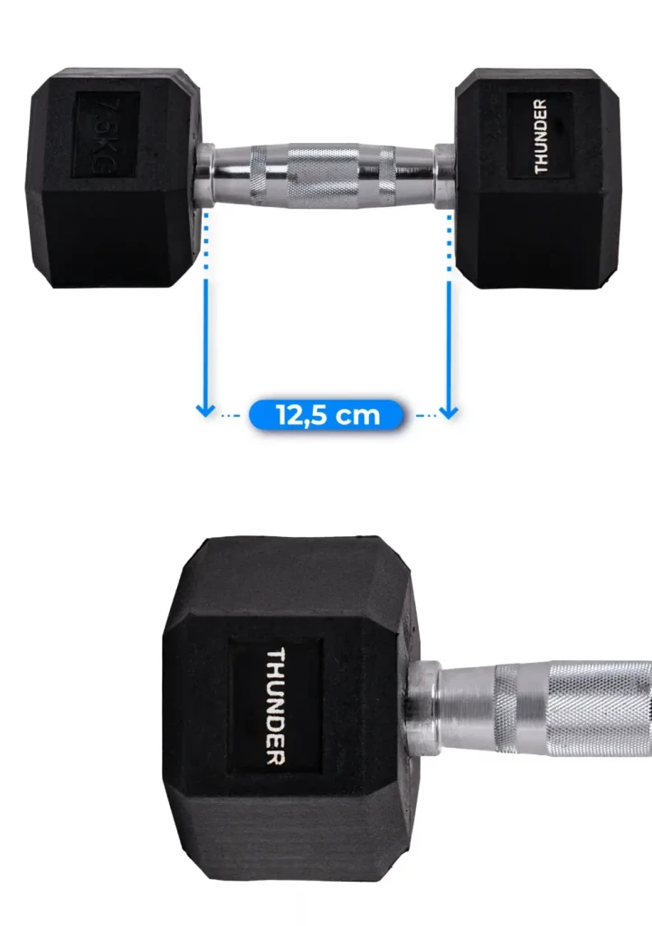 Гексагональная гантель hexagonal dumbbells thunder 7,5 кг 7