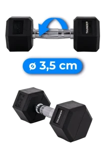 Гексагональная гантель hexagonal dumbbells thunder 7,5 кг Thumbnail 6