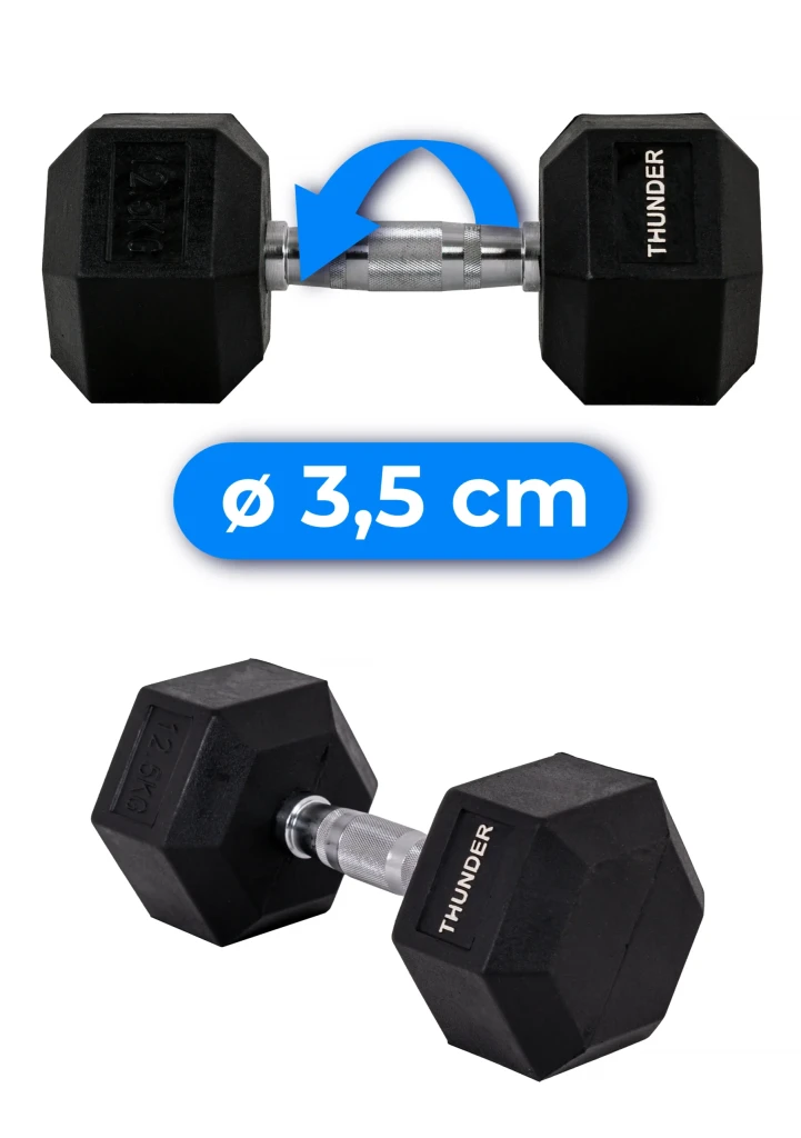 Гексагональная гантель hexagonal dumbbells thunder 12,5 кг 5