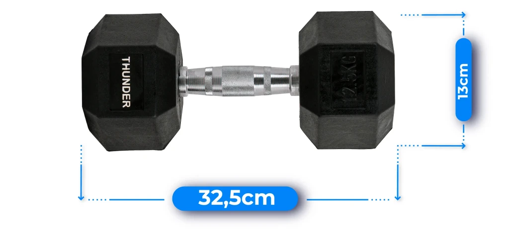 Гексагональная гантель hexagonal dumbbells thunder 12,5 кг 3
