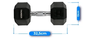 Гексагональная гантель hexagonal dumbbells thunder 12,5 кг Thumbnail 3