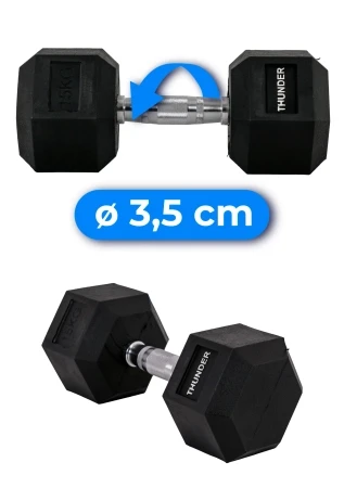 Гексагональная гантель hexagonal dumbbells thunder 15 кг 5