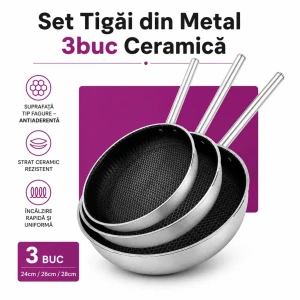 Set tigăi din metal 3buc ceramică 16089-1