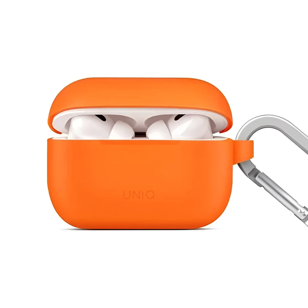 Uniq case силиконовый чехол hang для airpods pro 2-го поколения, оранжевый 3
