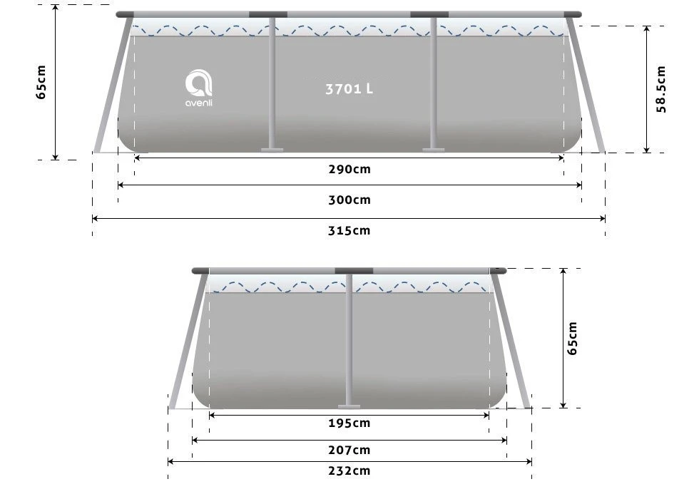 Бассейн avenli 300x207x65 cm (17771eu) 3