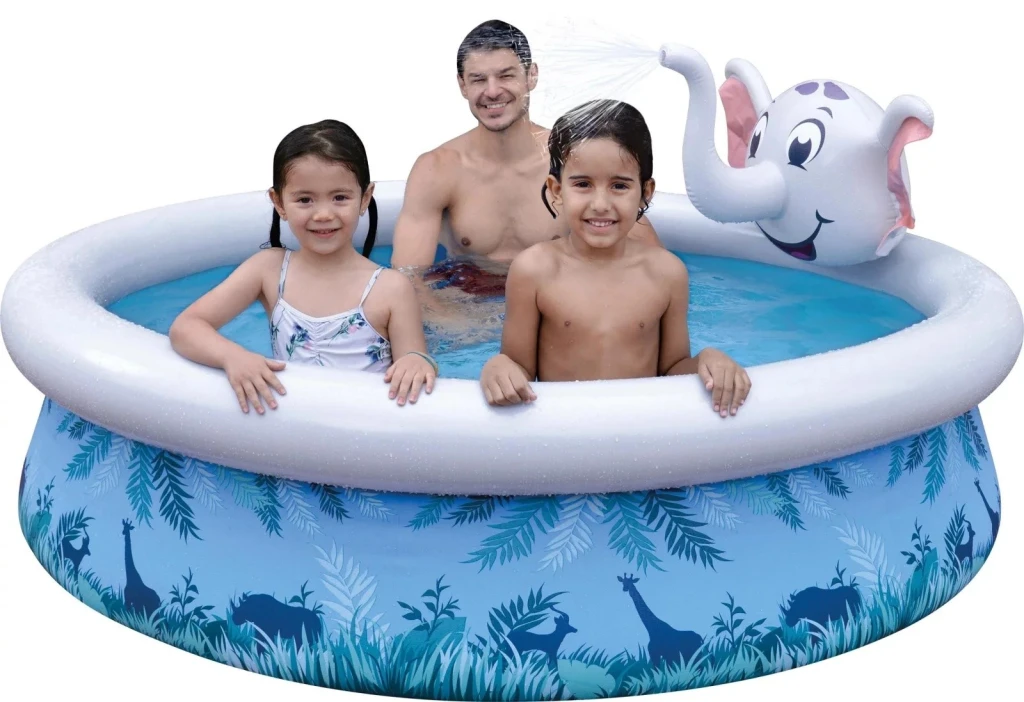 Piscină pentru copii cu fântână sunclub elephant 3d spray 205x205x47 cm (17821) 3