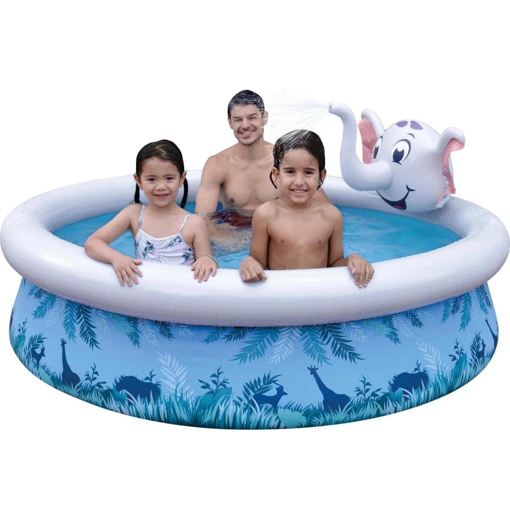Piscină pentru copii cu fântână sunclub elephant 3d spray 205x205x47 cm (17821) 2
