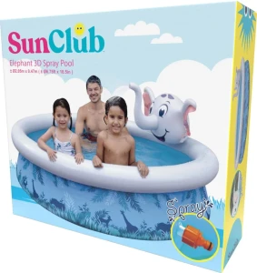 Piscină pentru copii cu fântână sunclub elephant 3d spray 205x205x47 cm (17821) Thumbnail 6