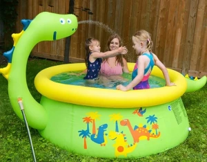 Piscină pentru copii cu fântână sunclub dinosaur 3d spray 175x175x62 cm(17786) Thumbnail 3