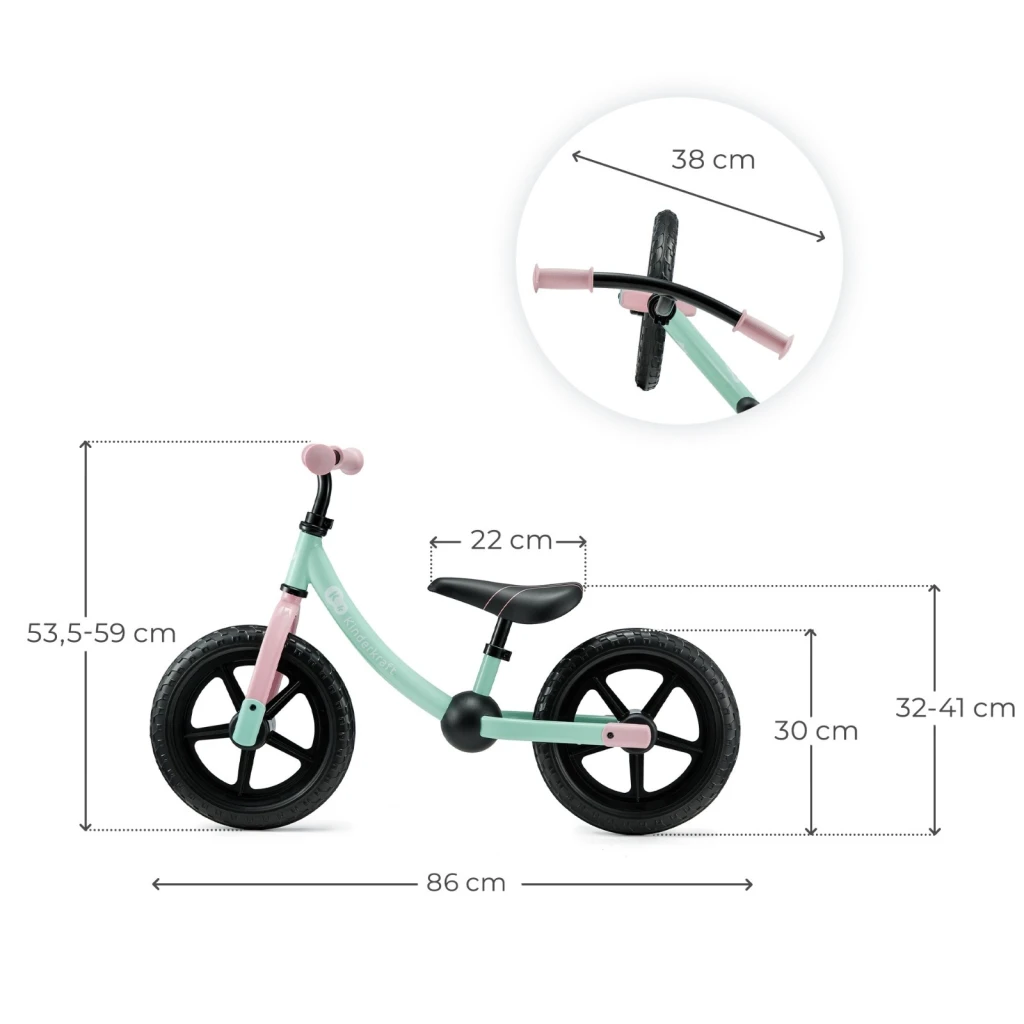 Bicicleta fără pedale kinderkraft 2way candy mint (kr2way25min0000) 9