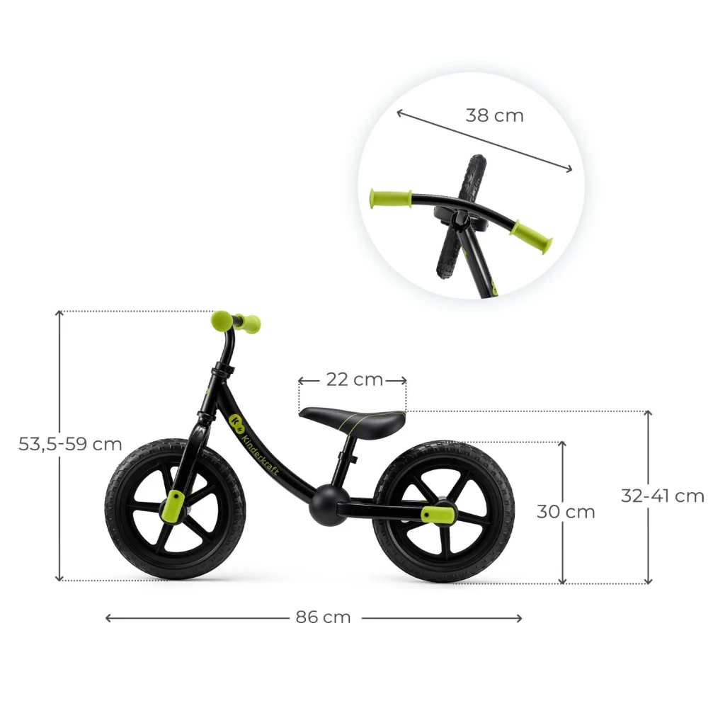 Bicicleta fără pedale kinderkraft 2way next black (kr2way25blk0000) 6