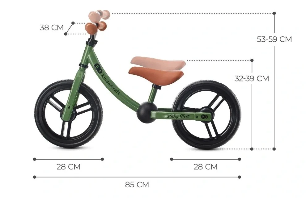 Bicicleta fără pedale kinderkraft 2way next light green (kr2way22gre0000) 2