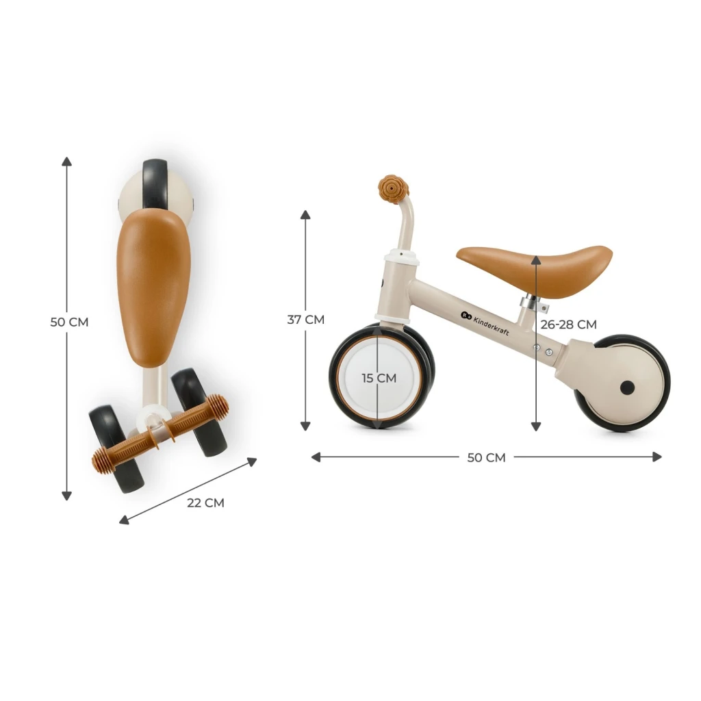 Bicicletă fără pedale kinderkraft cutie light beige (krcuti00beg0000) 6