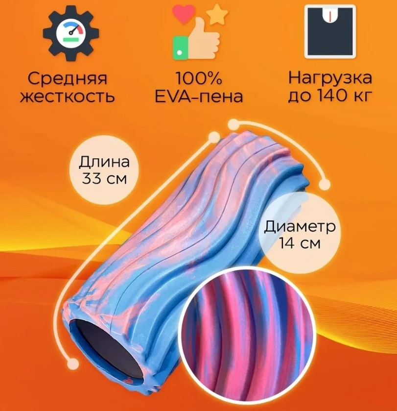 Role pentru masaj 4play at8 33x14cm pink blue 3