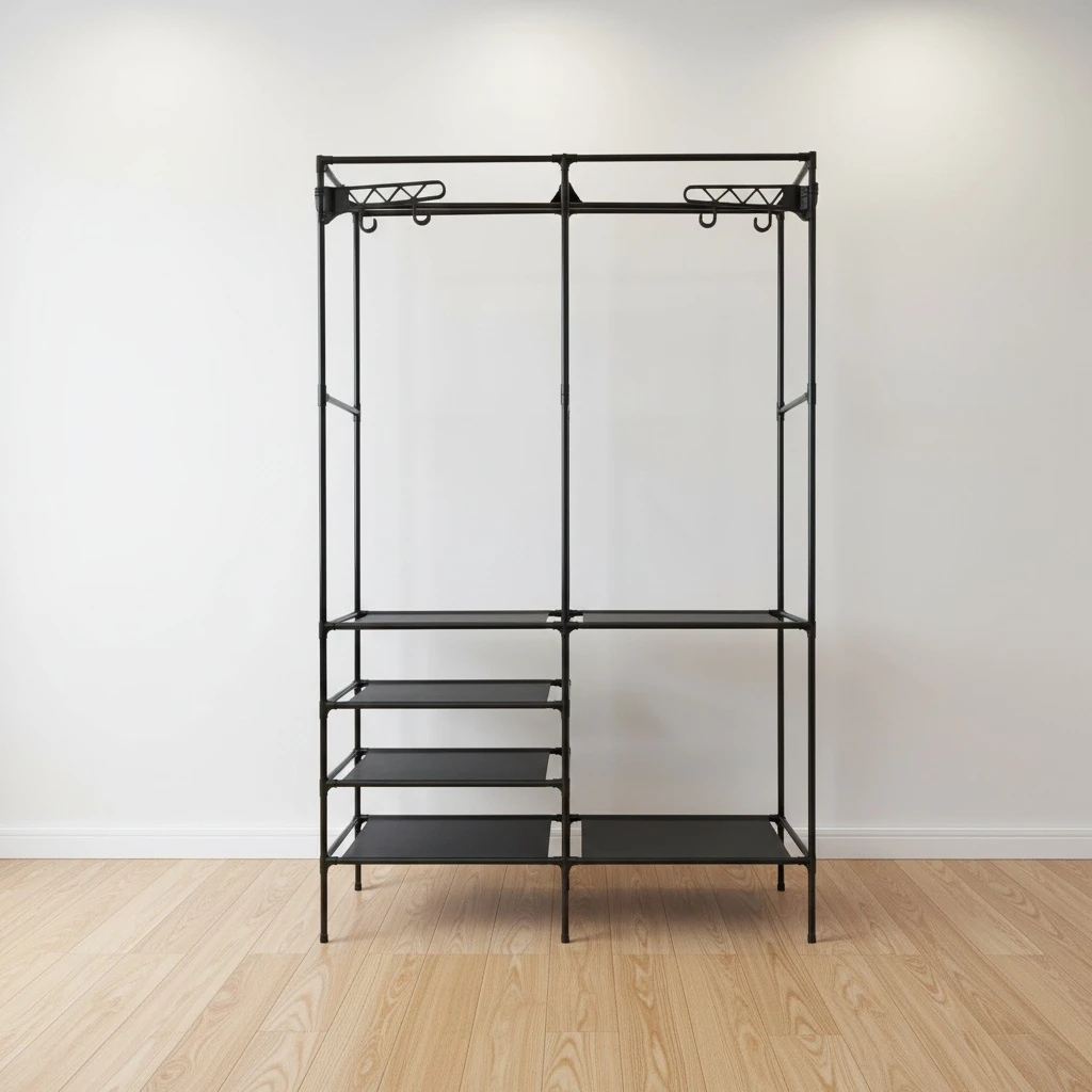 Гардеробная стойка для одежды 4life at129 108x36x170cm black 4