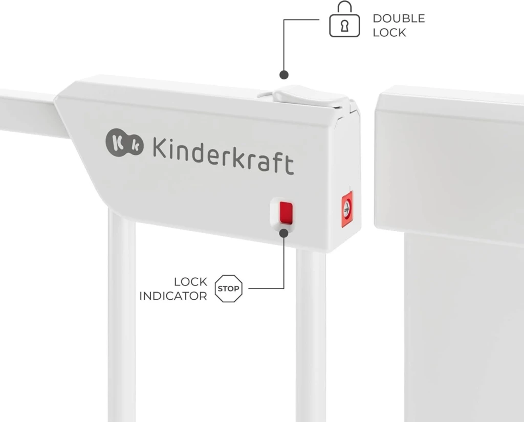 Ворота безопасности kinderkraft safe snap white (kasasn00wht0000) 6
