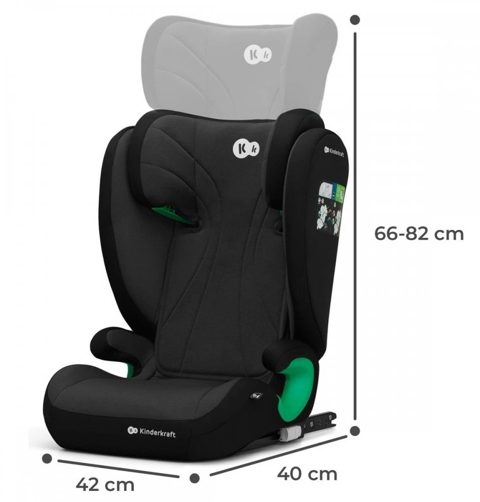 Scaun auto pentru copii kinderkraft junior fix 2 i-size graphite black (kcjufi20blk0000) 7