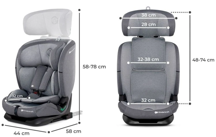 Детское автокресло kinderkraft oneto 3 i-size cool grey (kcone300gry0000) 8