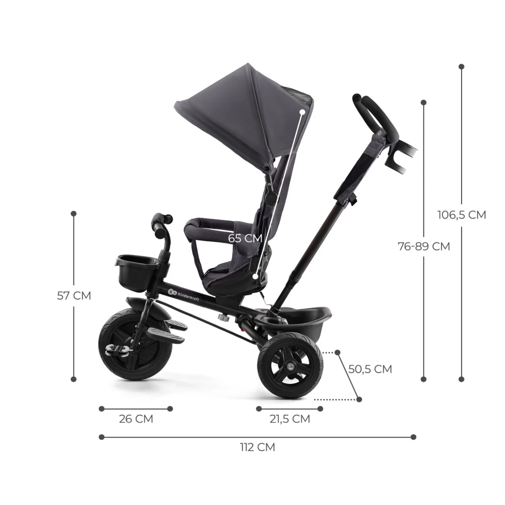 Bicicletă pentru copii kinderkraft aveo malachite grey (kraveo00gry0000) 8