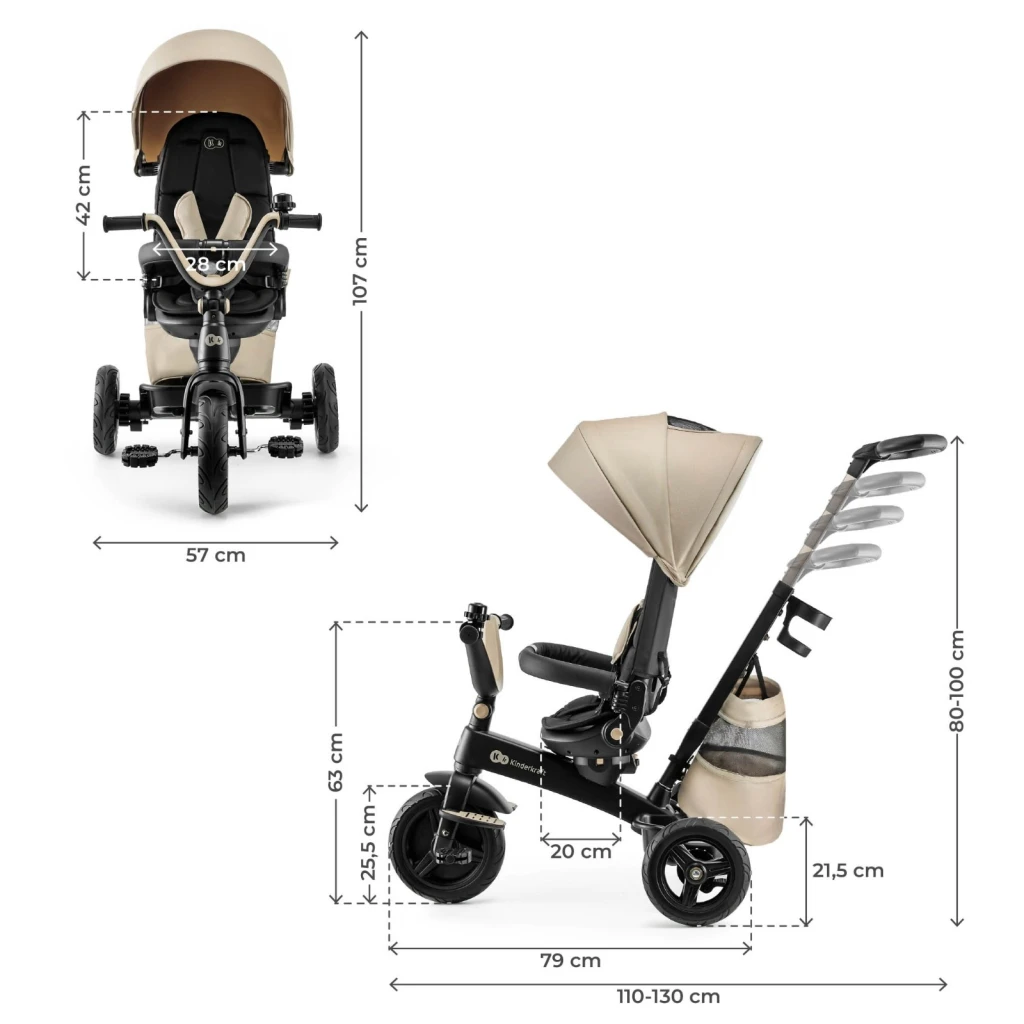 Детский велосипед kinderkraft easytwist beige (kreasy00beg0000) 7