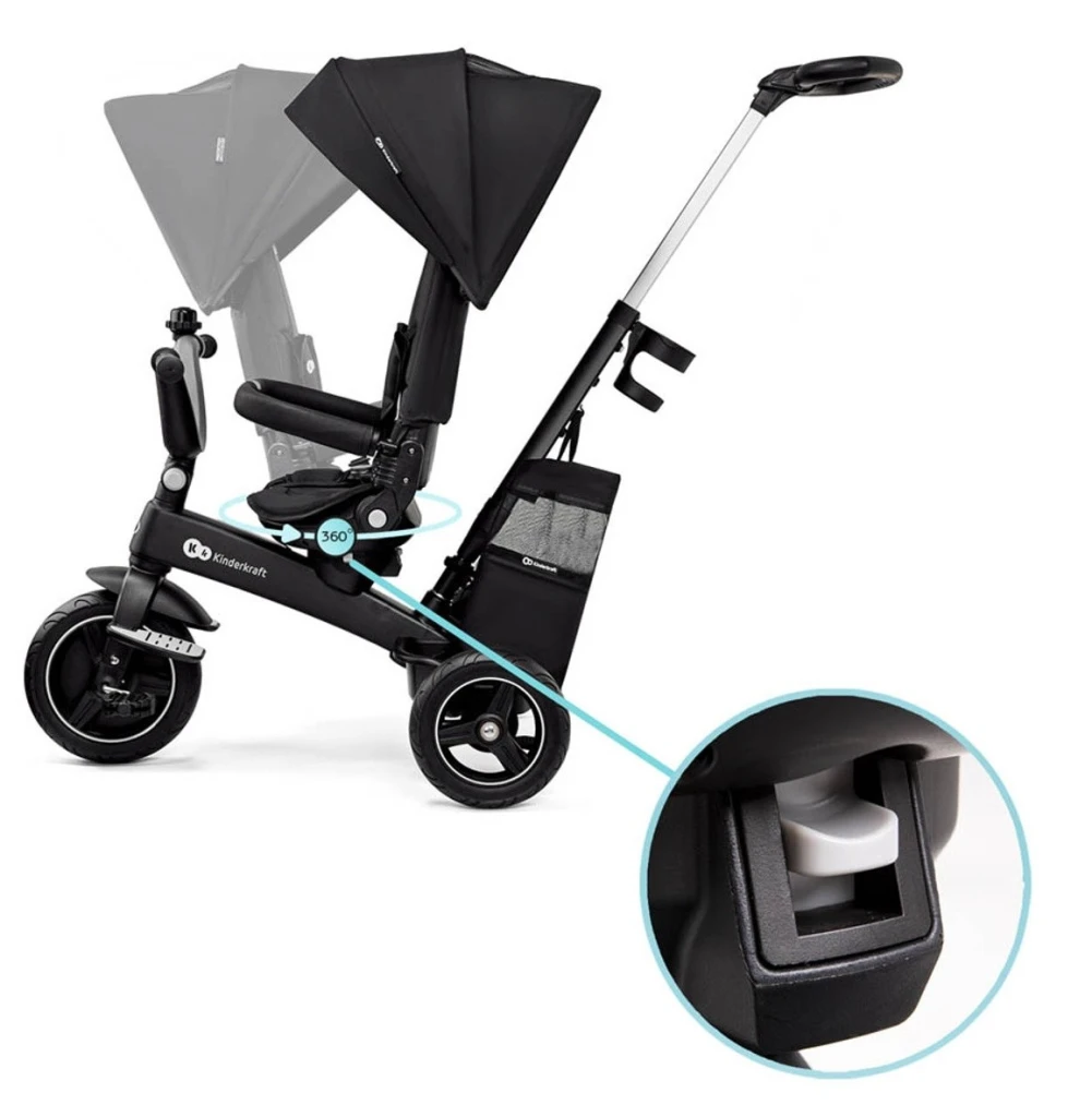 Bicicletă pentru copii kinderkraft easytwist black (kreasy00blk0000) 8